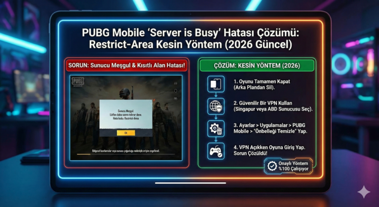 PUBG Mobile Server is Busy Hatası Çözümü: Restrict-Area Kesin Yöntem