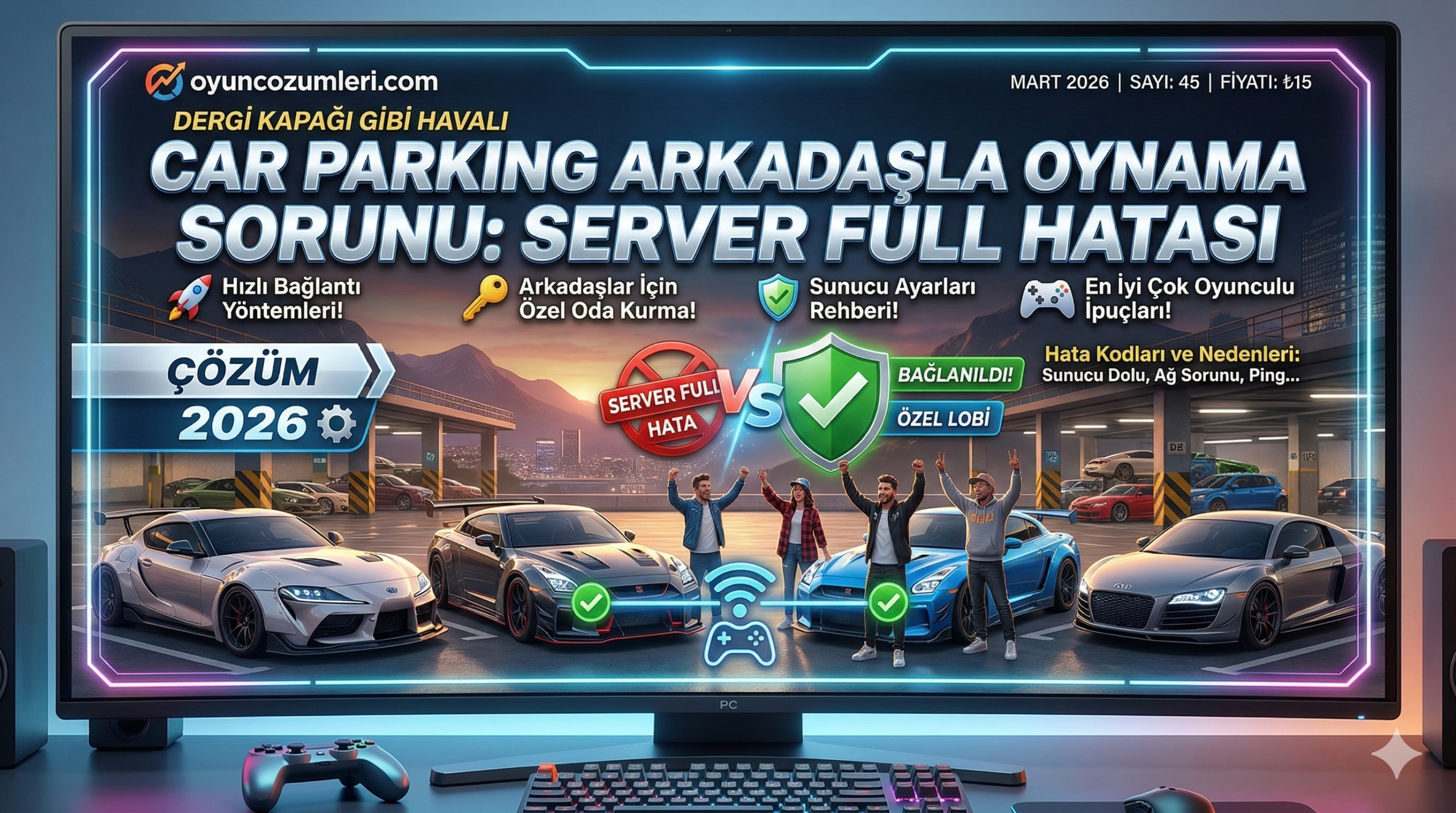 Car Parking'de arkadaşınızla odaya giremiyor musunuz? Oysa çözüm çok basit. 2026 güncel Different Version ve Server Full hatalarının çözümünü hemen uygulayın.