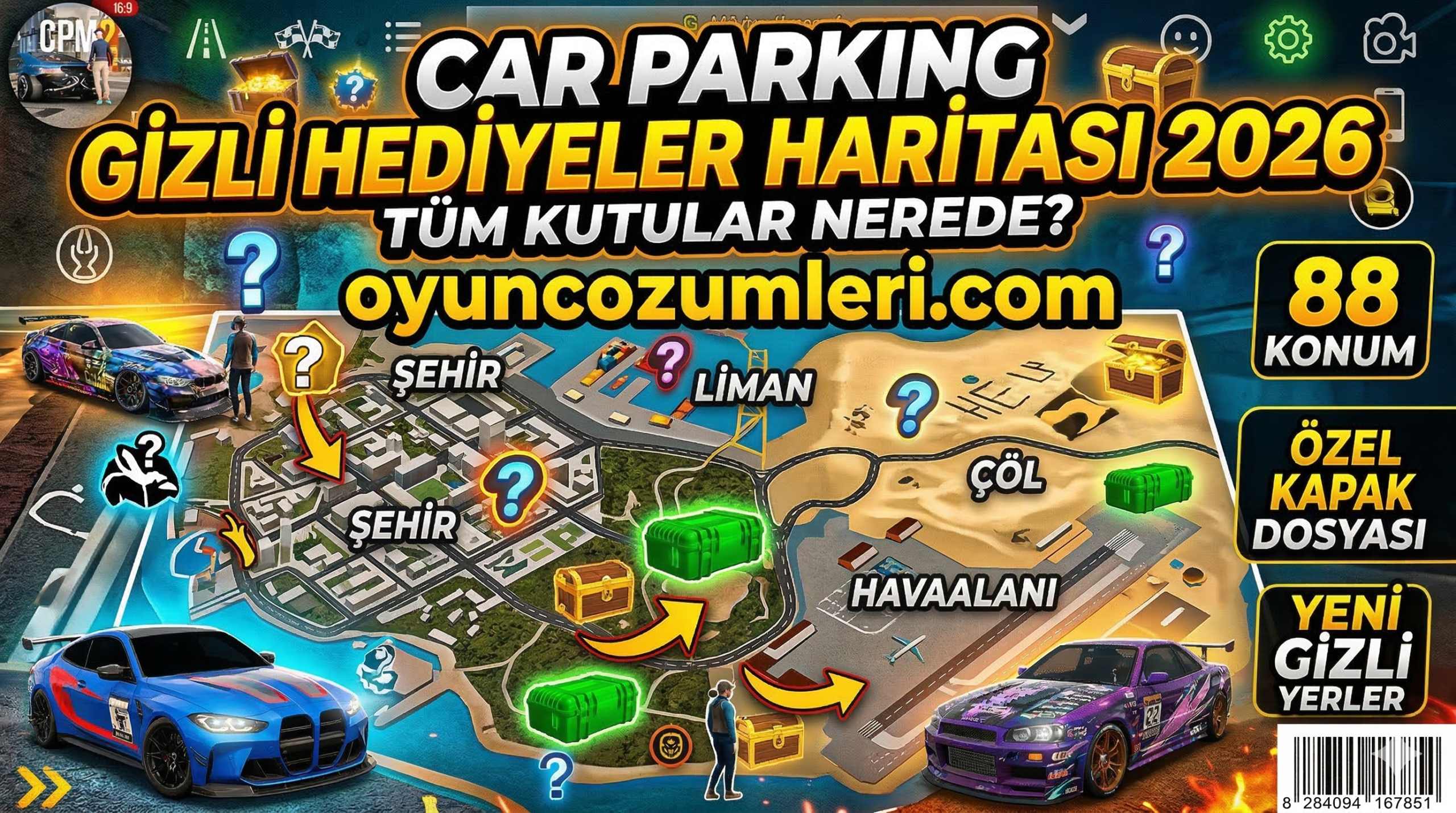 Car Parking Multiplayer'da haritadaki yeşil hediye kutularını arıyorsanız doğru yerdesiniz! Oysa rastgele aramanıza gerek yok. 2026 gizli hediye lokasyonlarını keşfedin.