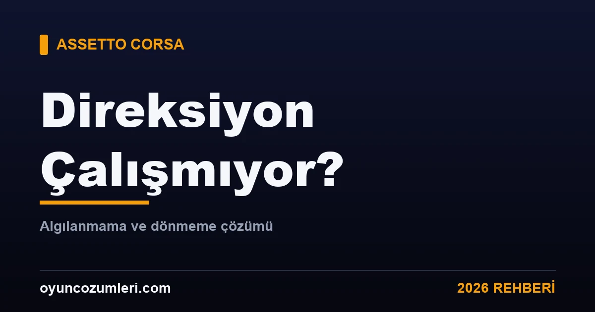 Assetto Corsa direksiyon çalışmıyor çözümü kapak görseli