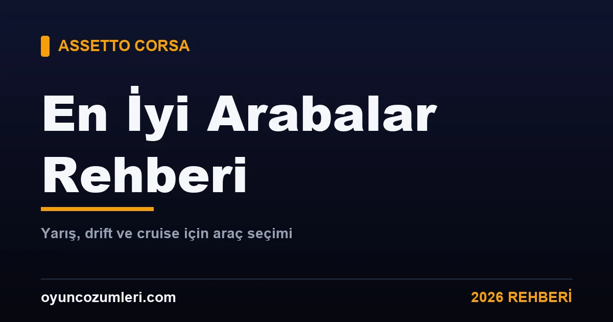 Assetto Corsa en iyi arabalar rehberi kapak görseli