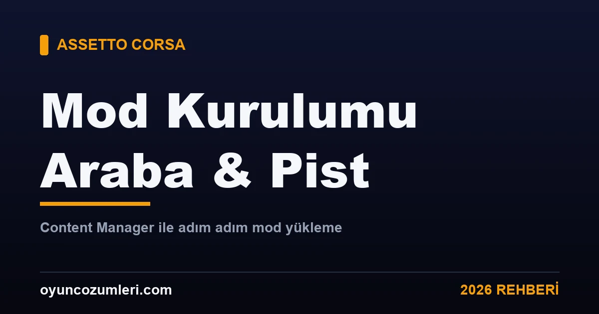 Assetto Corsa araba ve pist mod kurulumu rehberi kapak görseli