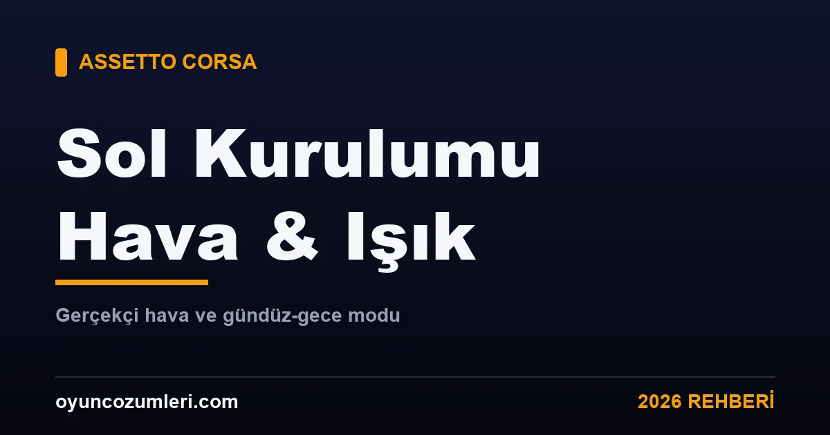 Assetto Corsa Sol hava ve ışık modu kurulumu rehberi kapak görseli