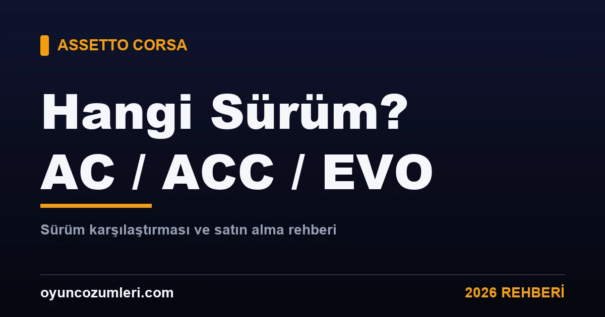 Assetto Corsa sürüm karşılaştırması AC ACC EVO rehberi kapak görseli