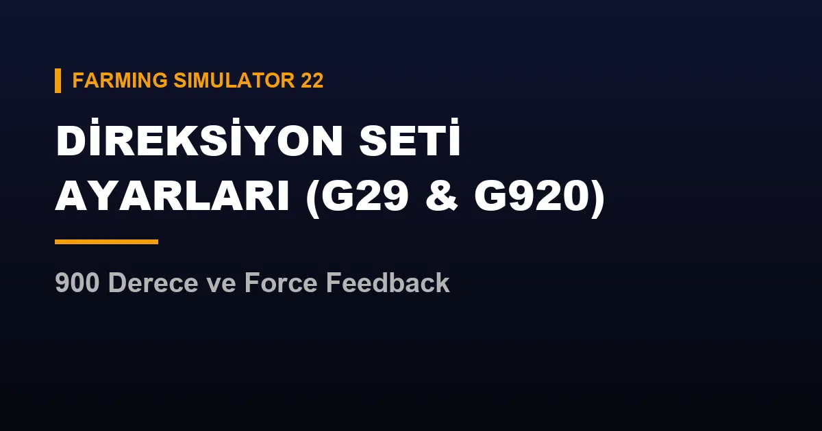 fs22 direksiyon ayarları