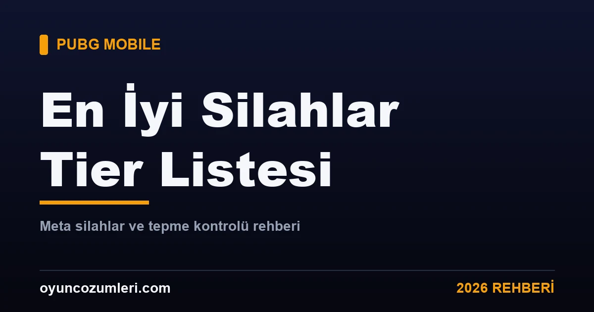 PUBG Mobile en iyi silahlar tier listesi rehberi kapak görseli