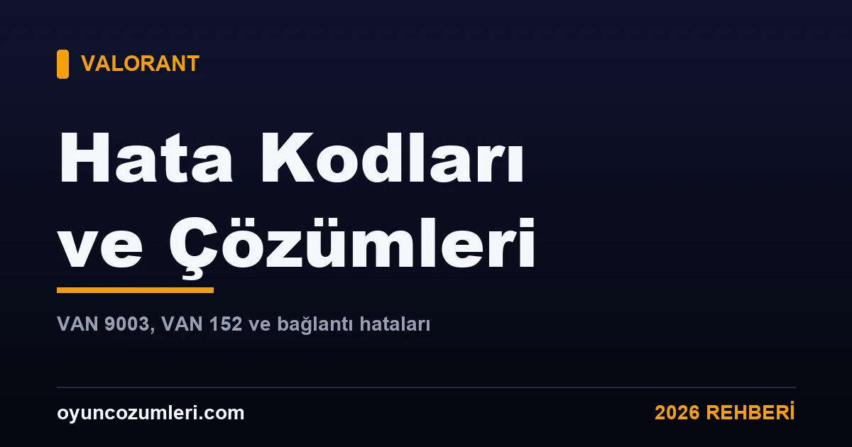 Valorant hata kodları ve çözümleri rehberi kapak görseli