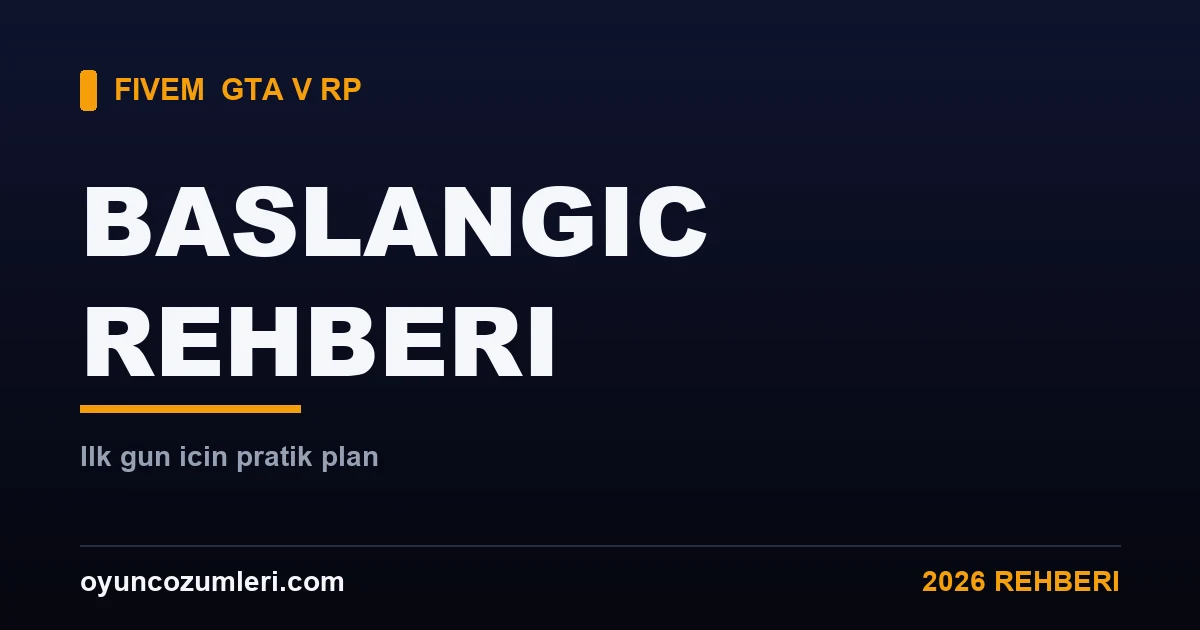 FiveM Başlangıç Rehberi: Yeni Başlayanlar İçin 2026