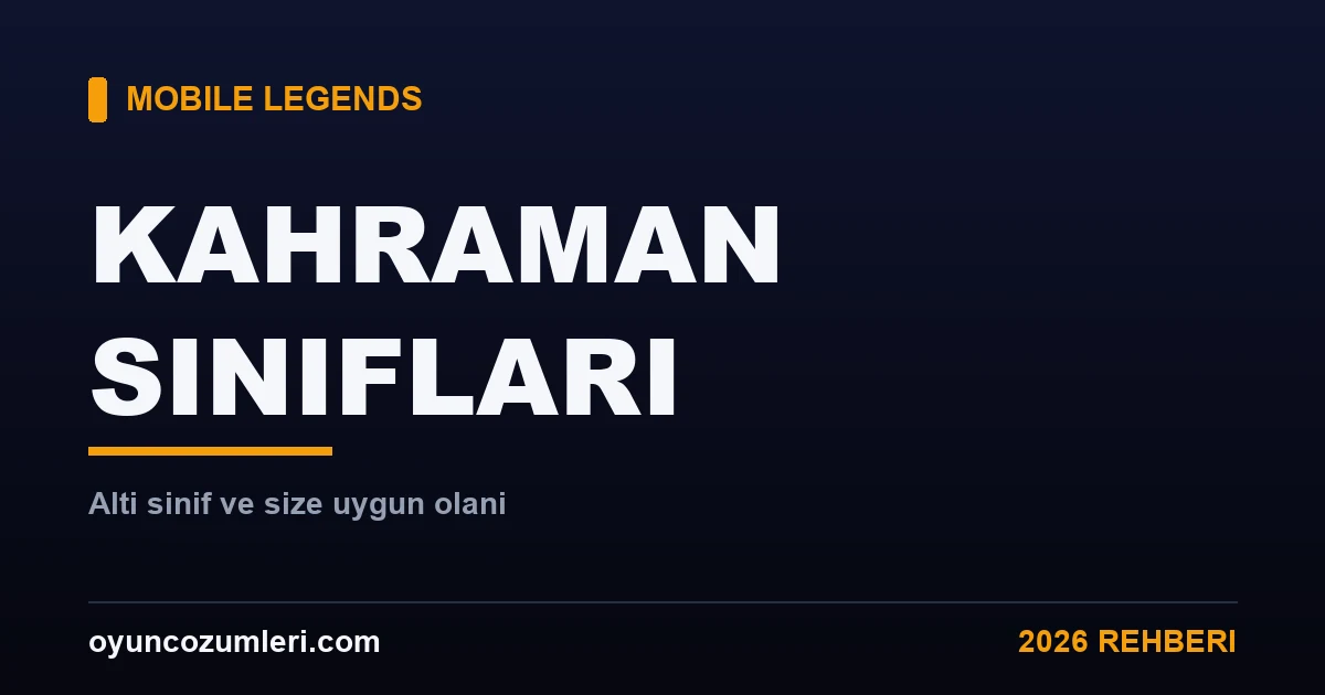 Mobile Legends Kahraman Sınıfları: Hangi Rolü Seçmelisiniz?