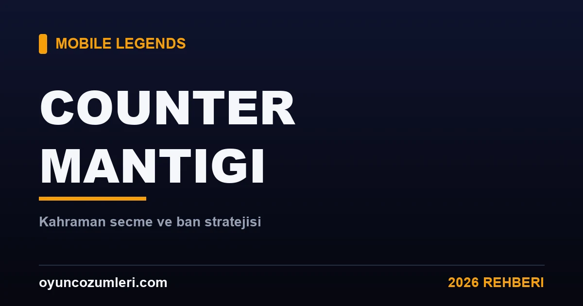 Mobile Legends Counter Mantığı ve Kahraman Seçme Rehberi 2026